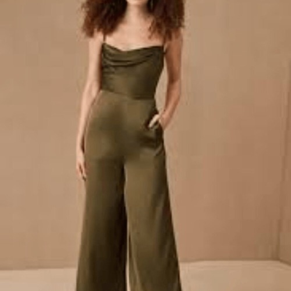BHLDN Fame and Partners Thais Jumpsuit Green Size 18 NWT